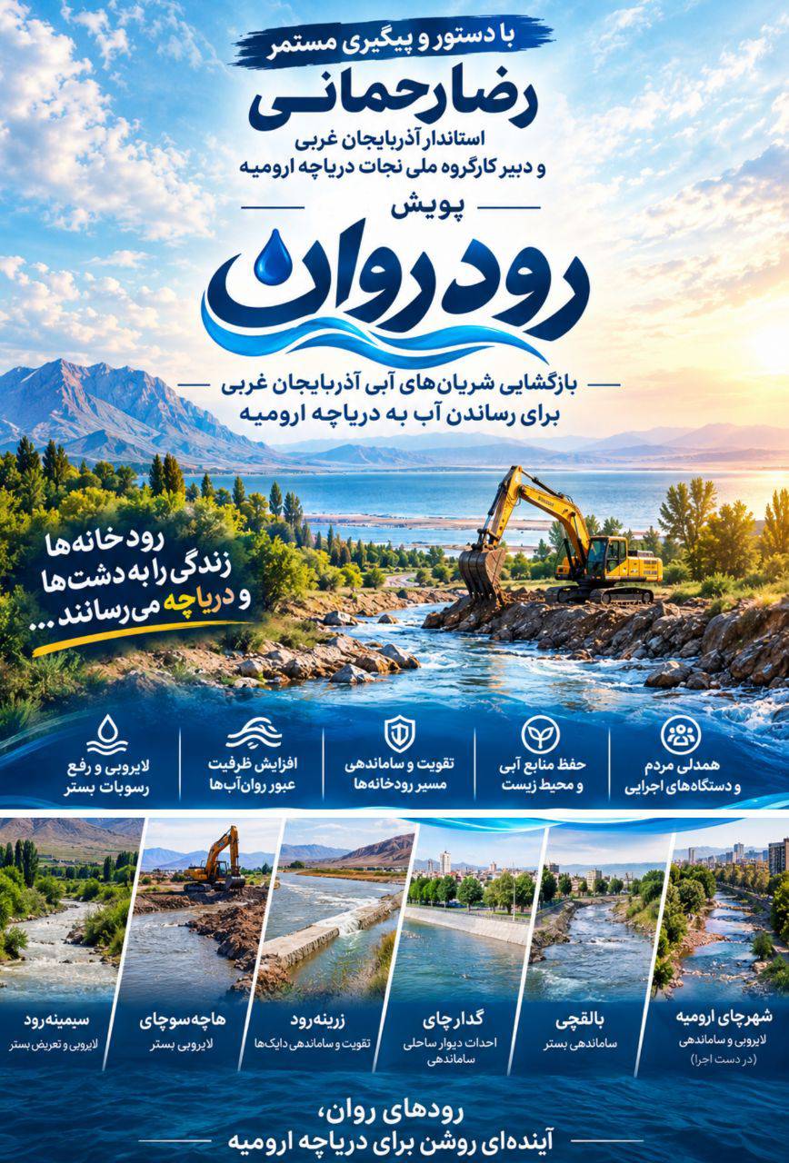 تداوم پویش «رود روان» برای تسهیل جریان آب به سمت دریاچه ارومیه